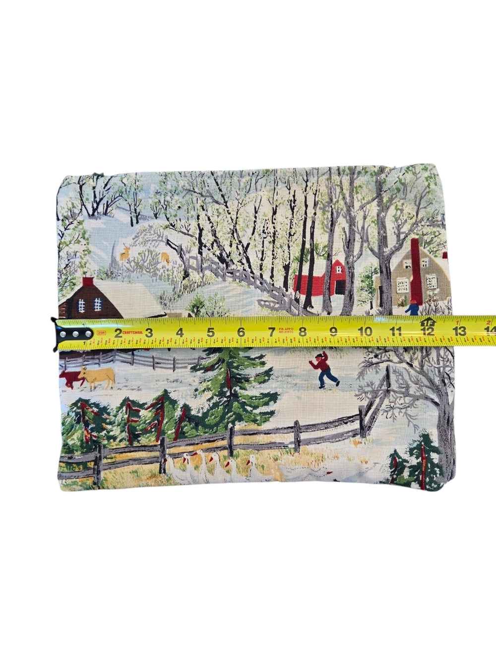 Handmade Accent Pillow Cover of Grandma Moses Early Springtime on the Farm - Picture 9 of 16